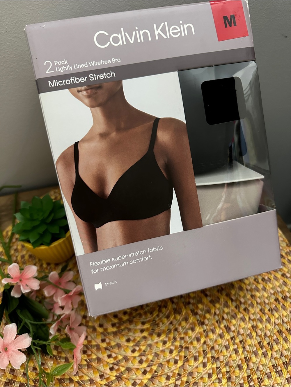 Calvin Klein Black Microfiber Stretch Lightly Lined Wirefree Bra — 2 Pack